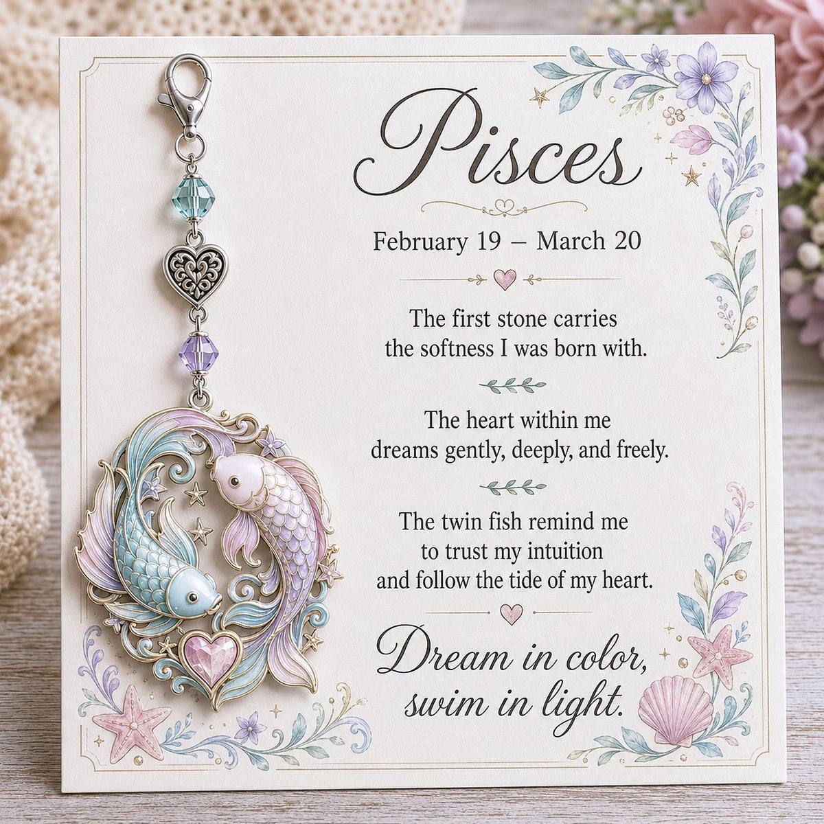 💫12 Zodiac Birthstone Charm Keepsake | Astrology Birthday Gift for Her
