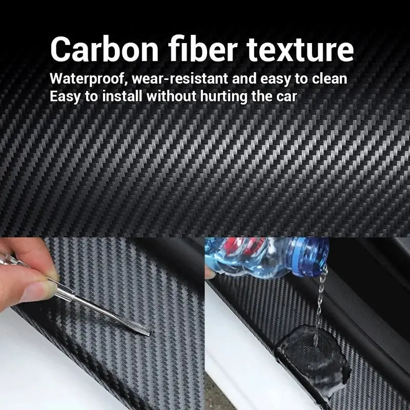 Protective film for car doors - scratch-resistant and impact-resistant 3D carbon fiber vinyl film, self-adhesive backing