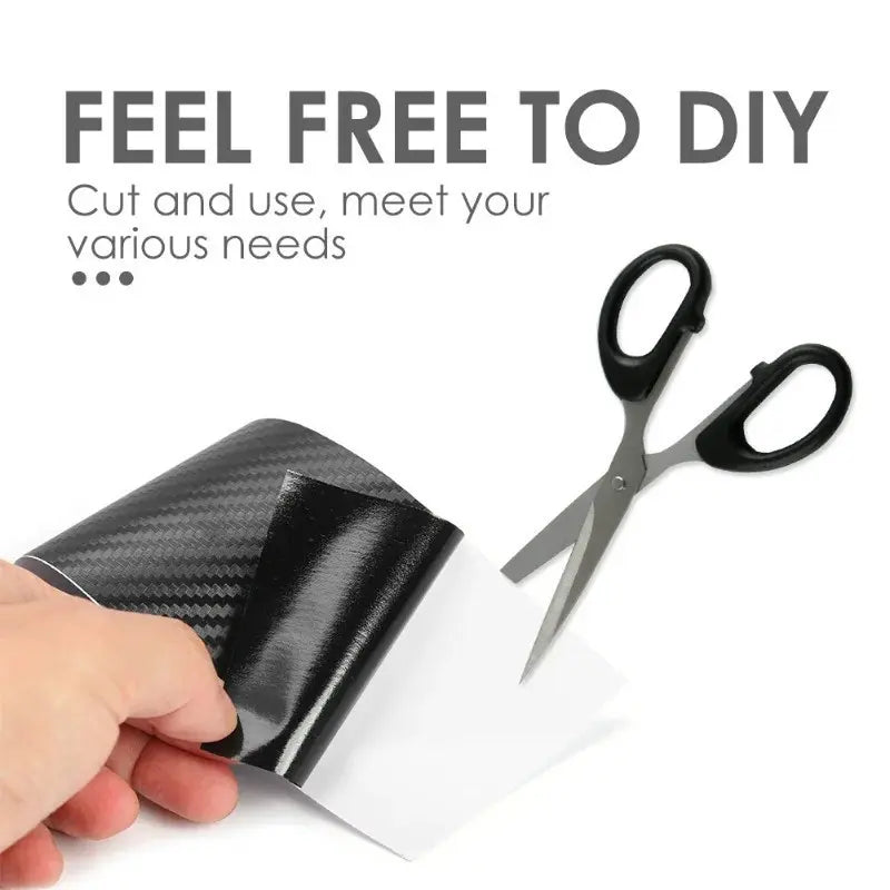 Protective film for car doors - scratch-resistant and impact-resistant 3D carbon fiber vinyl film, self-adhesive backing