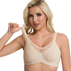 🔥 Today Only: Buy One, Get Two!💐Women's Elegant Sheer Full Coverage Minimizer Bra ✨ Plus Size for Large Busts
