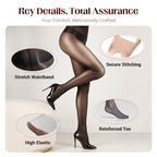 🔥 Transparent High-Waisted Shiny Sheer Tights for Women - Sheer & Comfortable 👑✨