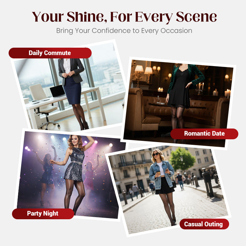 🔥 Transparent High-Waisted Shiny Sheer Tights for Women - Sheer & Comfortable 👑✨