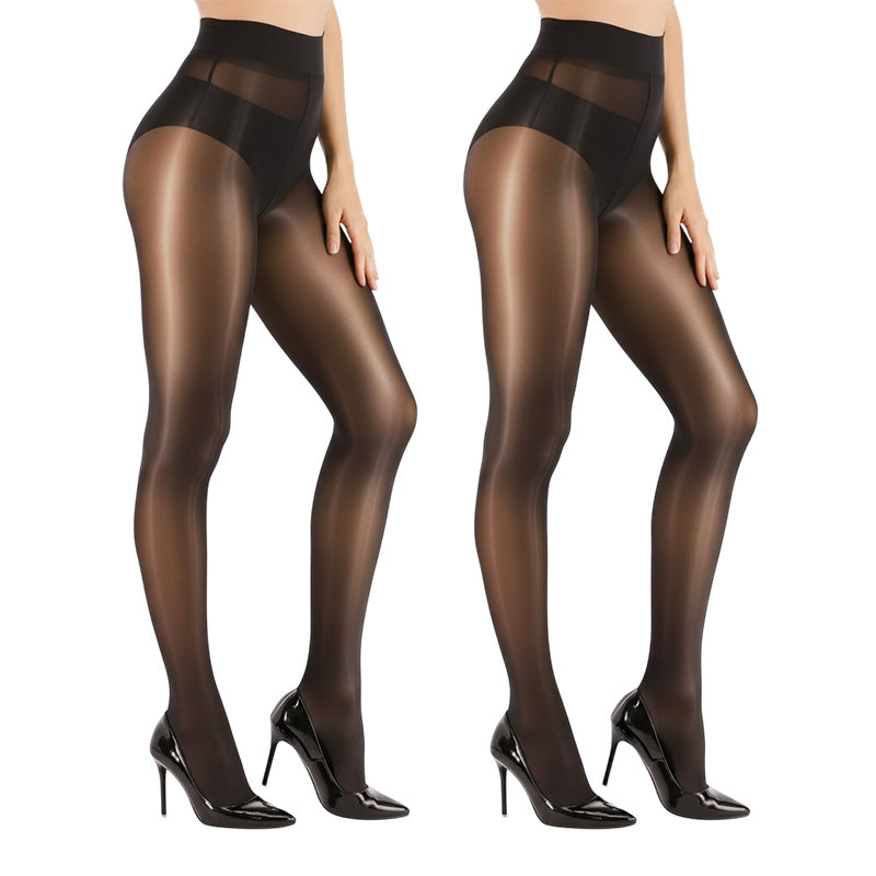 🔥 Transparent High-Waisted Shiny Sheer Tights for Women - Sheer & Comfortable 👑✨