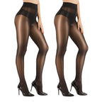 🔥 Transparent High-Waisted Shiny Sheer Tights for Women - Sheer & Comfortable 👑✨