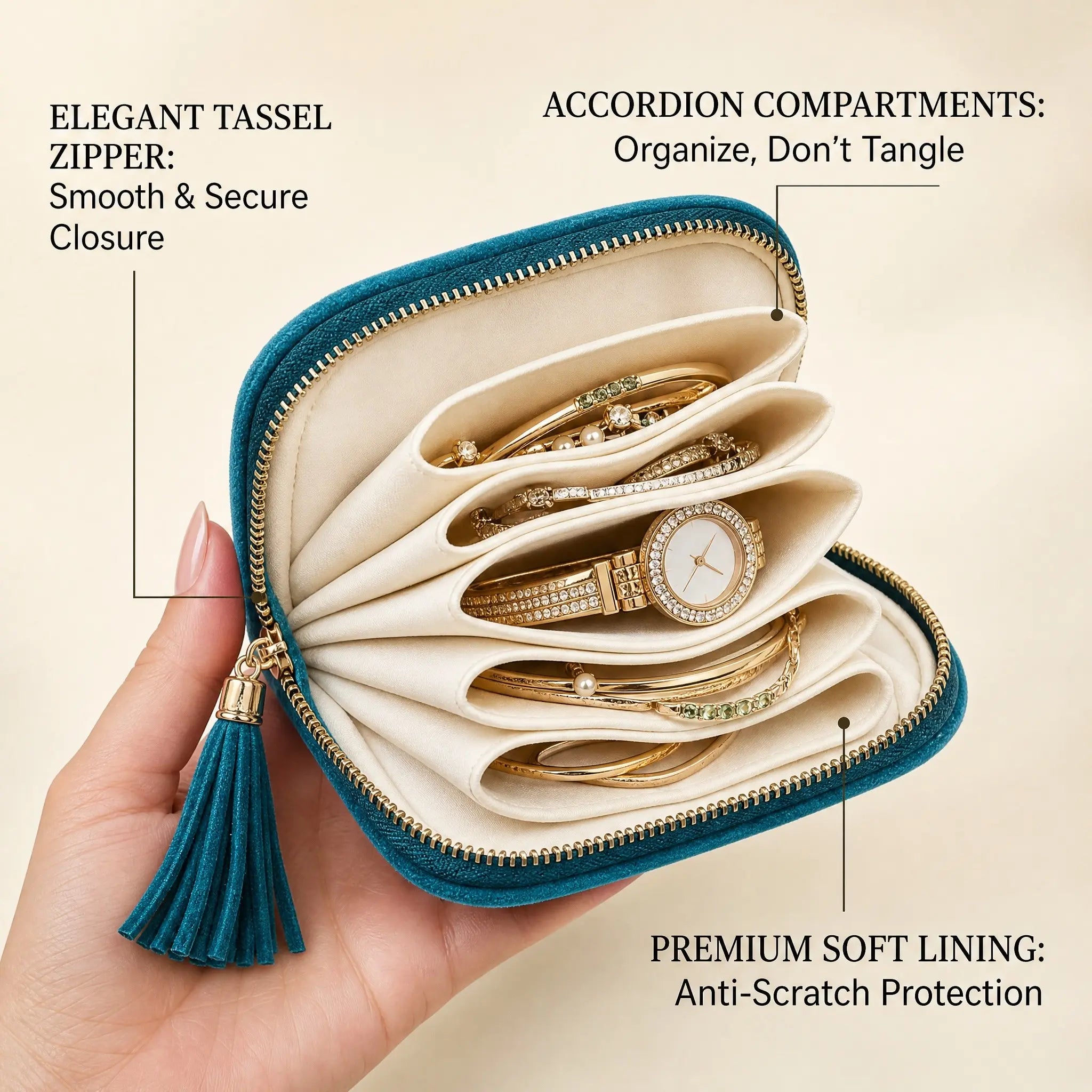 ✨Travel Jewelry Organizer – Elegant Storage for Your Precious Pieces