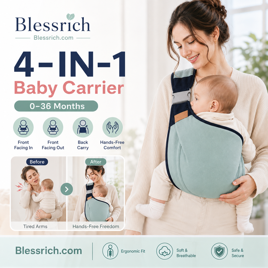 👶 4-in-1 Breathable Baby Carrier