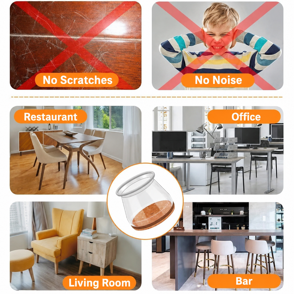 ✨ Universal Rubber Chair Leg Protectors