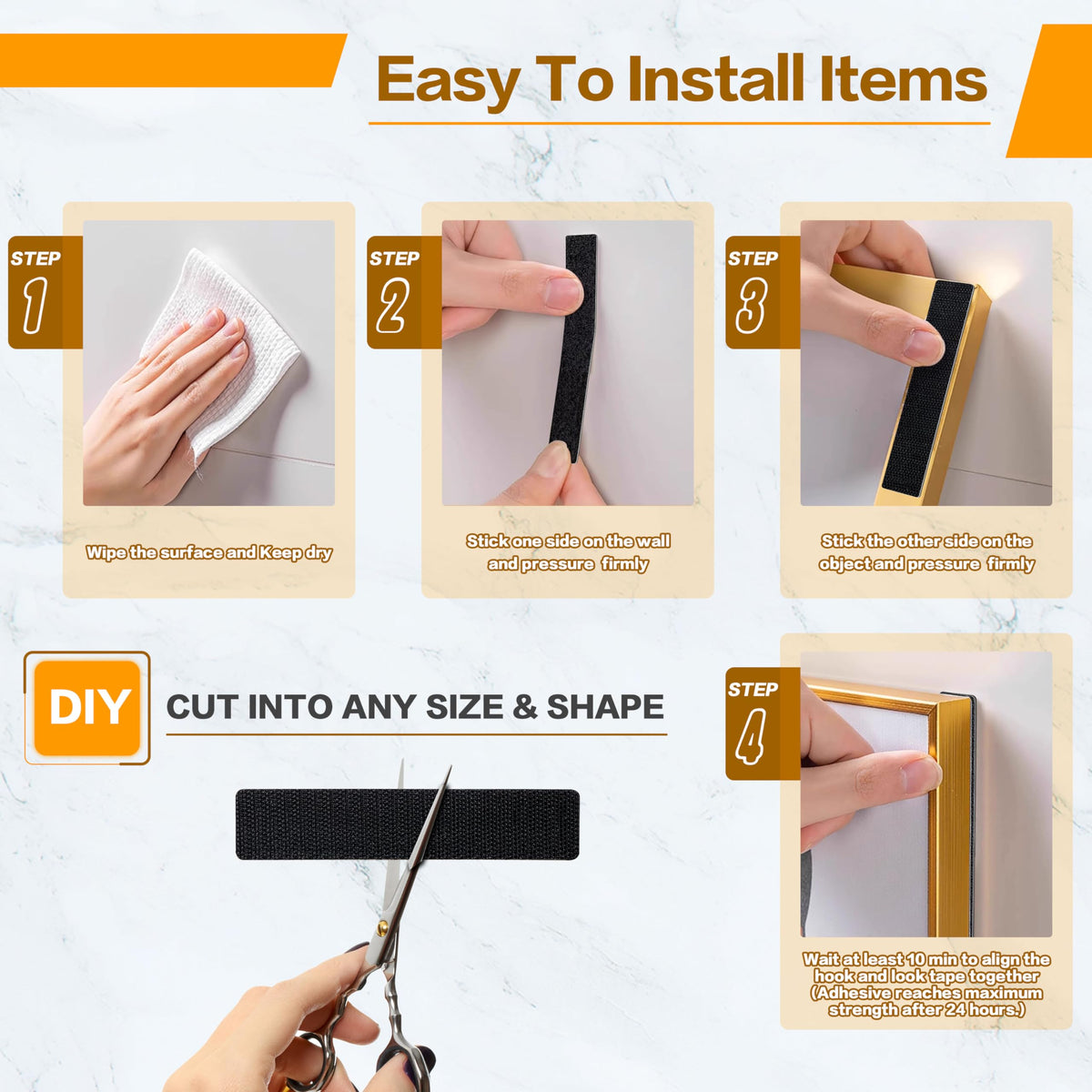 Heavy duty Velcro strips with adhesive
