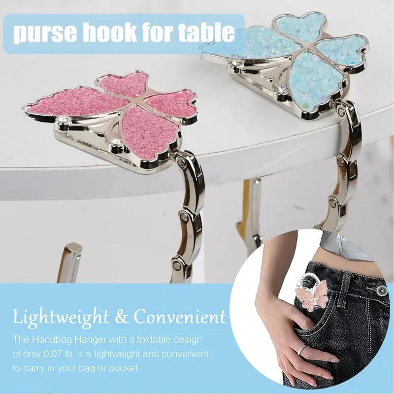 Butterfly Foldable Handbag Hook – Stylish Portable Non-Slip Bag Hanger