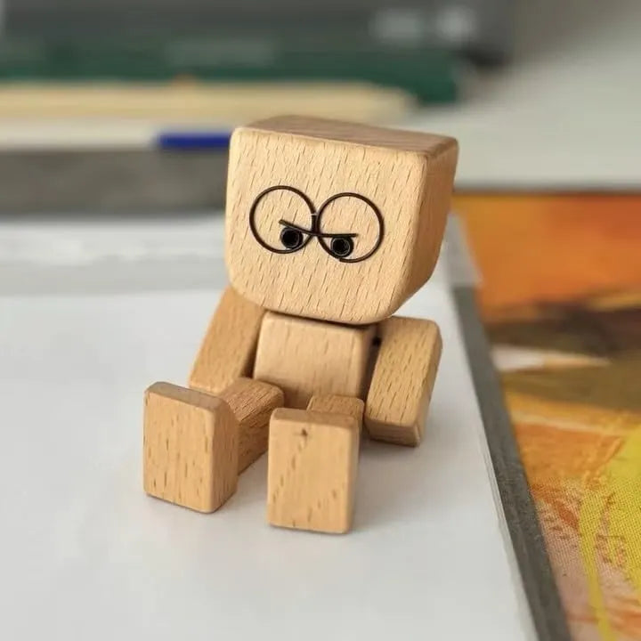 (🌲Early Christmas Sale- 49% OFF) Shaking Feet Wooden Doll - Sways with 12 Pcs Magnetic Expressions