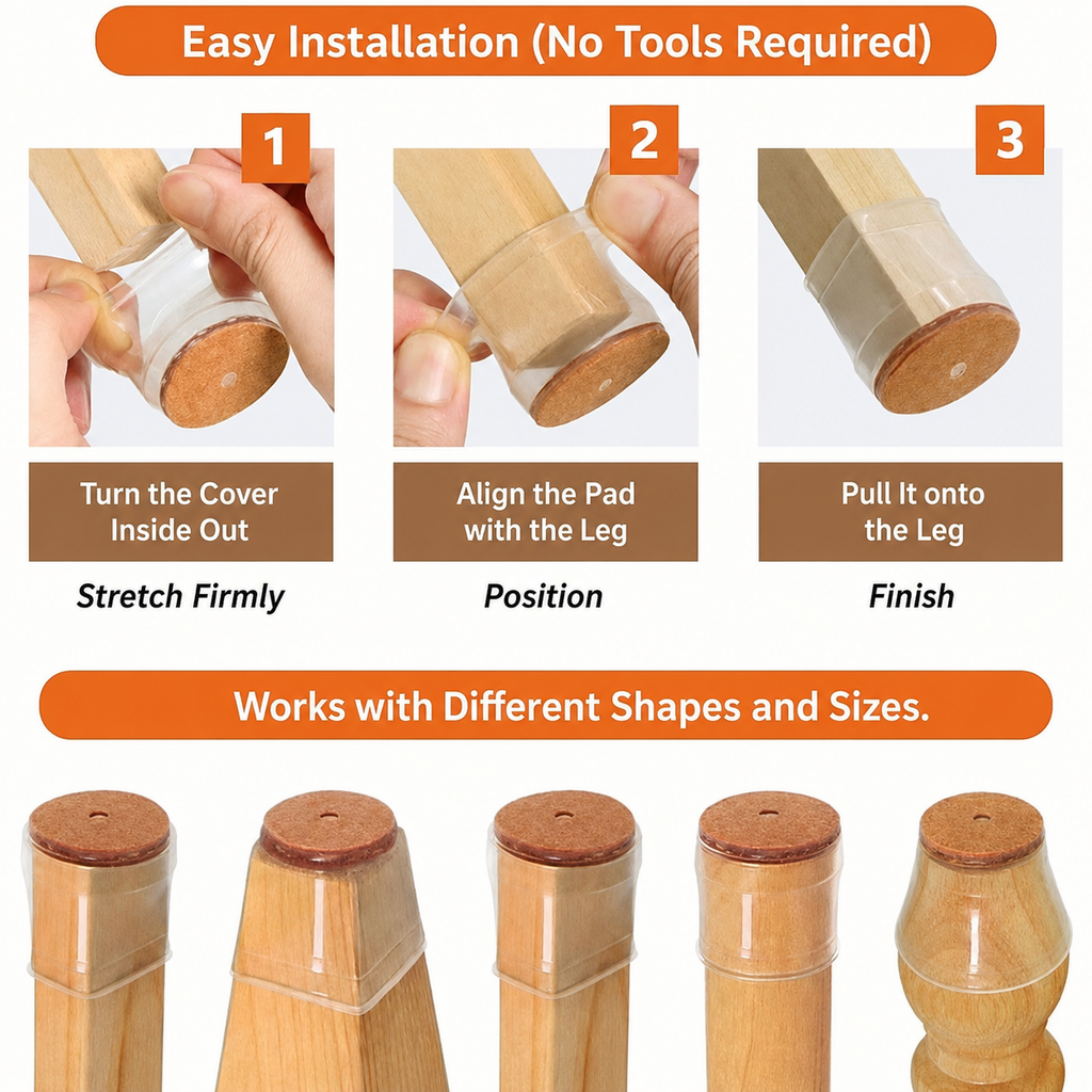 ✨ Universal Rubber Chair Leg Protectors