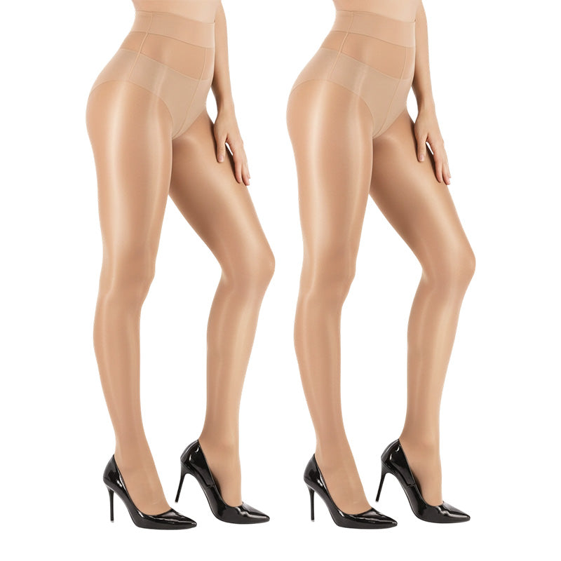 🔥 Transparent High-Waisted Shiny Sheer Tights for Women - Sheer & Comfortable 👑✨
