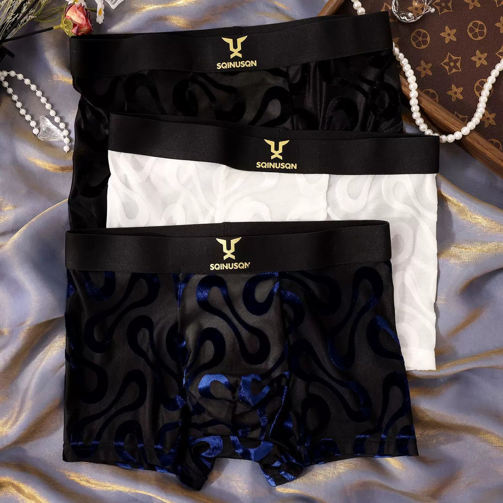 Men's Sexy Ice-silk Mesh Boxer Briefs