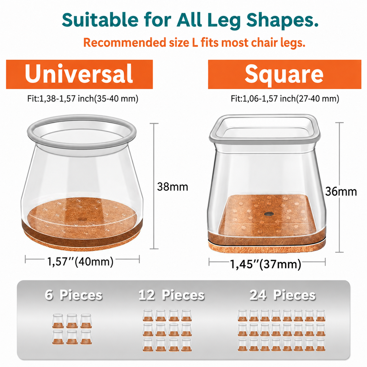 ✨ Universal Rubber Chair Leg Protectors