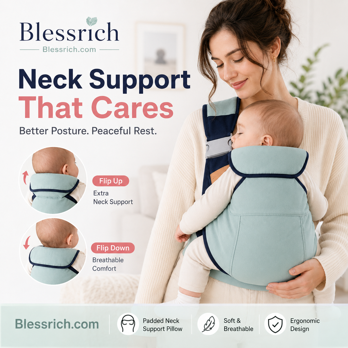 👶 4-in-1 Breathable Baby Carrier