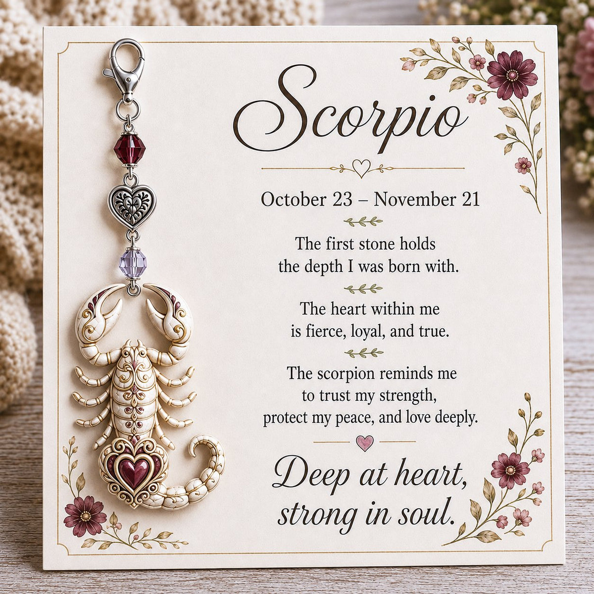 💫12 Zodiac Birthstone Charm Keepsake | Astrology Birthday Gift for Her