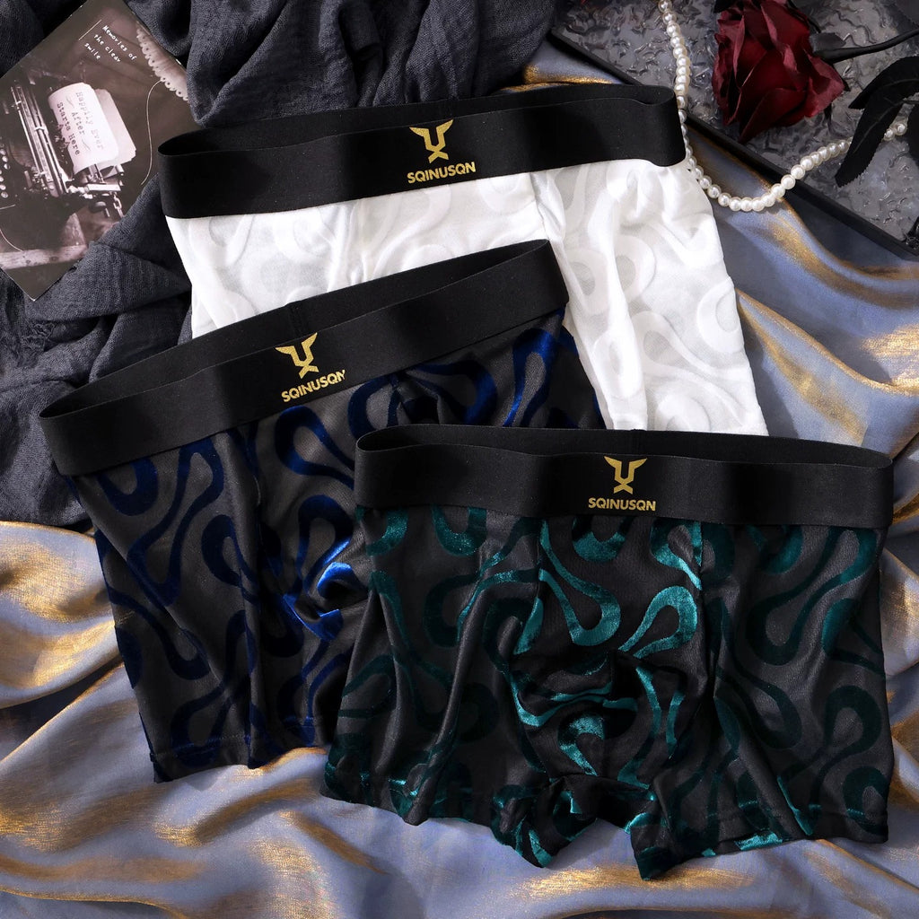Men's Sexy Ice-silk Mesh Boxer Briefs