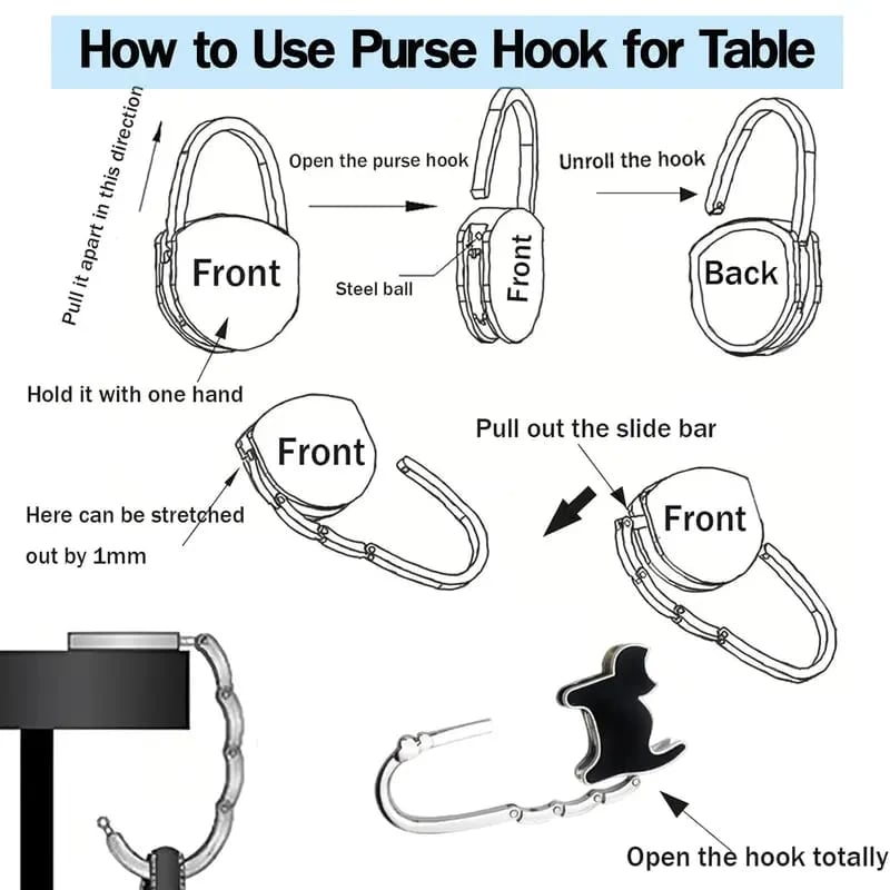 Butterfly Foldable Handbag Hook – Stylish Portable Non-Slip Bag Hanger