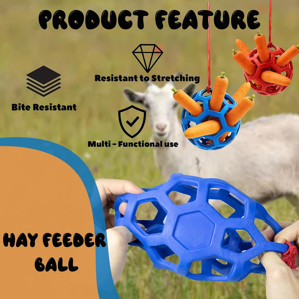 2 Pcs 2 Pcs Horse Treat Ball Hay Feeder Ball