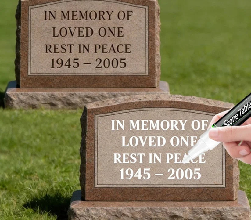 Golden Tombstone Marker Pen for Restoring Faded Grave Inscriptions