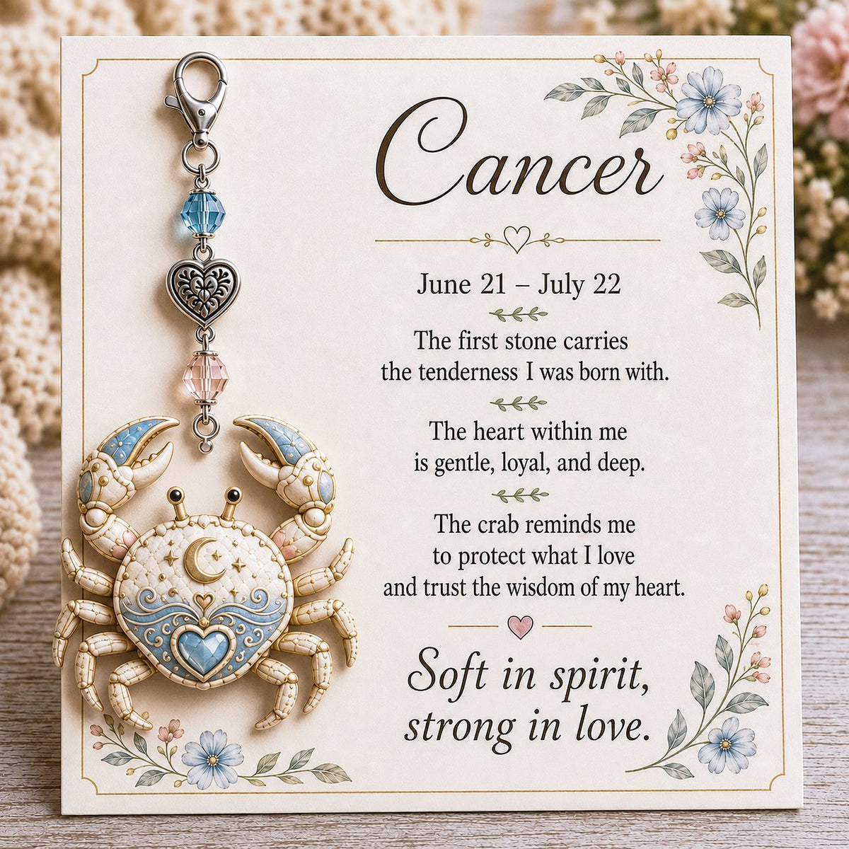 💫12 Zodiac Birthstone Charm Keepsake | Astrology Birthday Gift for Her