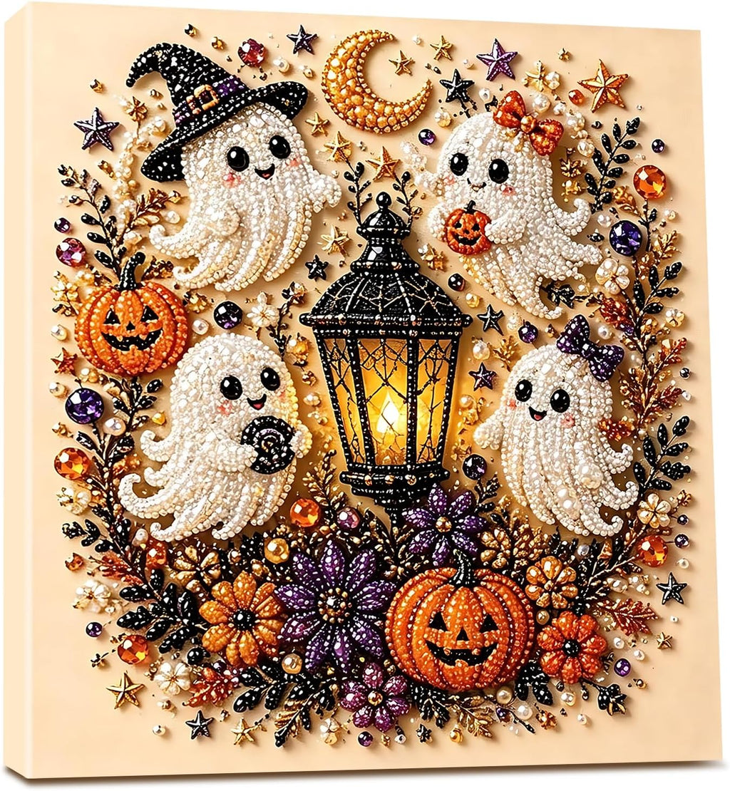 🎃 Halloween Ghost Pearl Art Kit – Create Your Own Spooky Fall Wall Decor