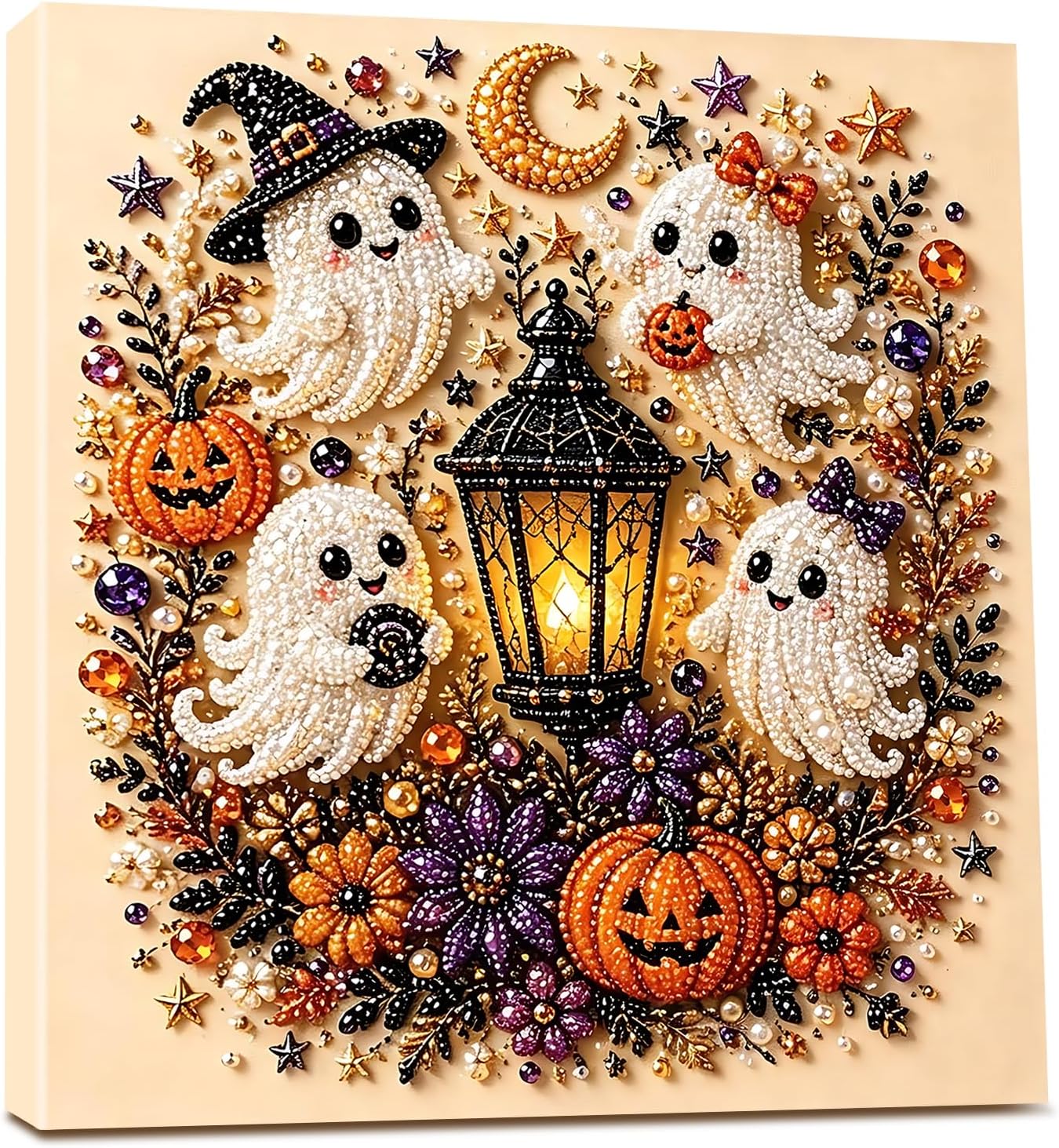 🎃 Halloween Ghost Pearl Art Kit – Create Your Own Spooky Fall Wall Decor