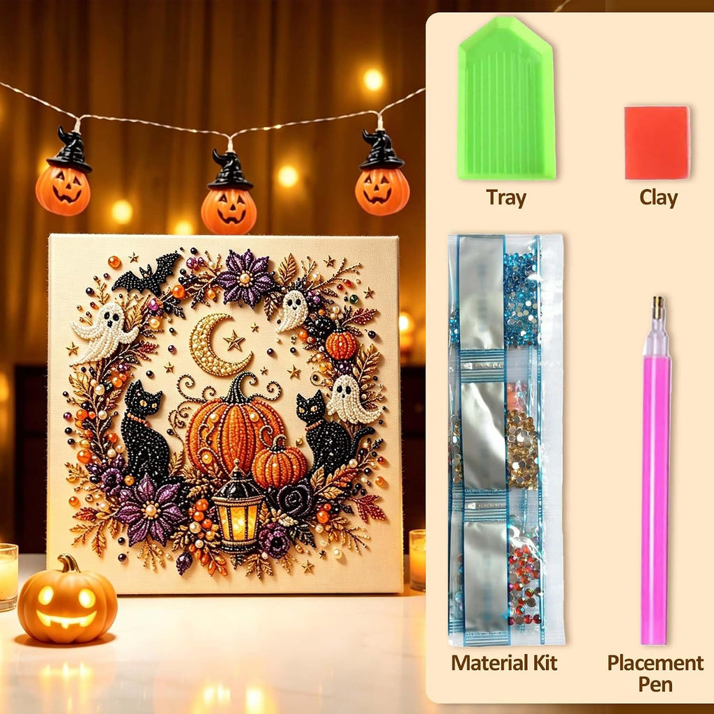 🎃 Halloween Ghost Pearl Art Kit – Create Your Own Spooky Fall Wall Decor