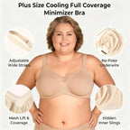 🔥 Today Only: Buy One, Get Two!💐Women's Elegant Sheer Full Coverage Minimizer Bra ✨ Plus Size for Large Busts
