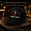 🧢 "I Need Beer" Embroidered Fuel Gauge Cap: Novelty Baseball Hat! 🍺✨