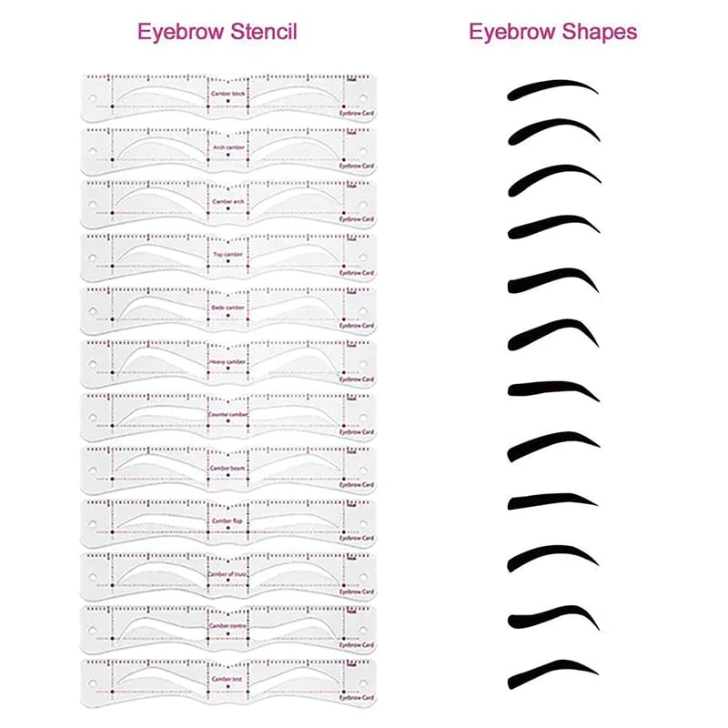 💕 Flawless Brows Made Easy – 12 Precision Brow Stencils for Beginners 👑