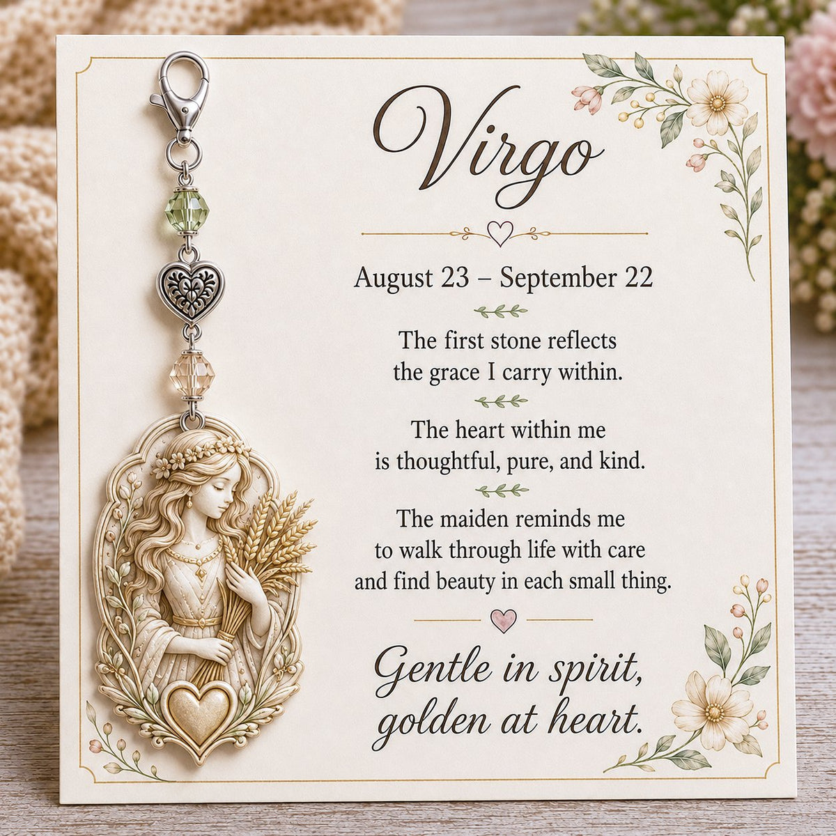 💫12 Zodiac Birthstone Charm Keepsake | Astrology Birthday Gift for Her