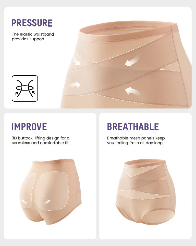 🌸Last Day✨Plus-Size High-Waist Cross Tummy Control Panties
