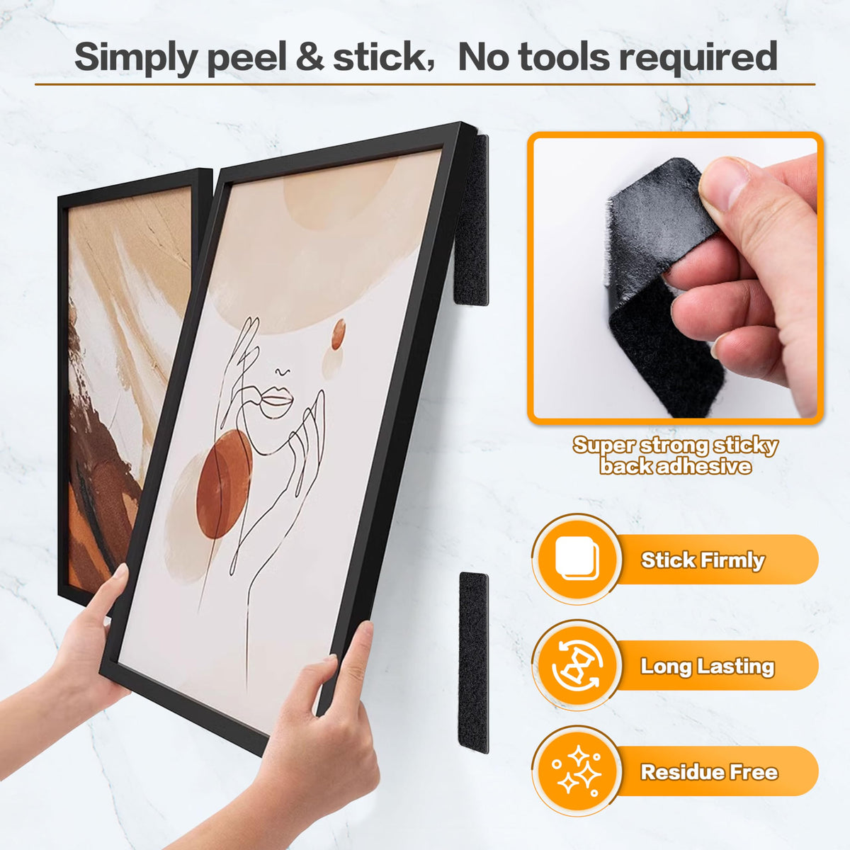 Heavy duty Velcro strips with adhesive