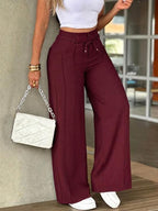 👖💥Women's High-Waisted Straight Leg Trousers – Front seam & elastic back – Versatile, comfortable & perfect for office or casual wear ✨🌸