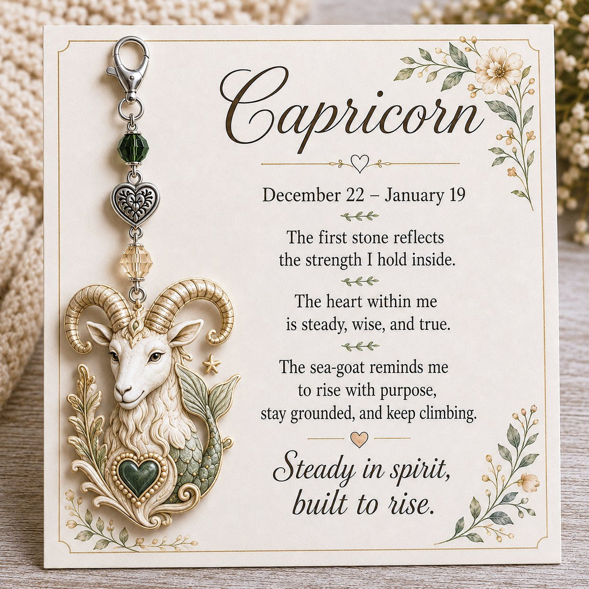 💫12 Zodiac Birthstone Charm Keepsake | Astrology Birthday Gift for Her