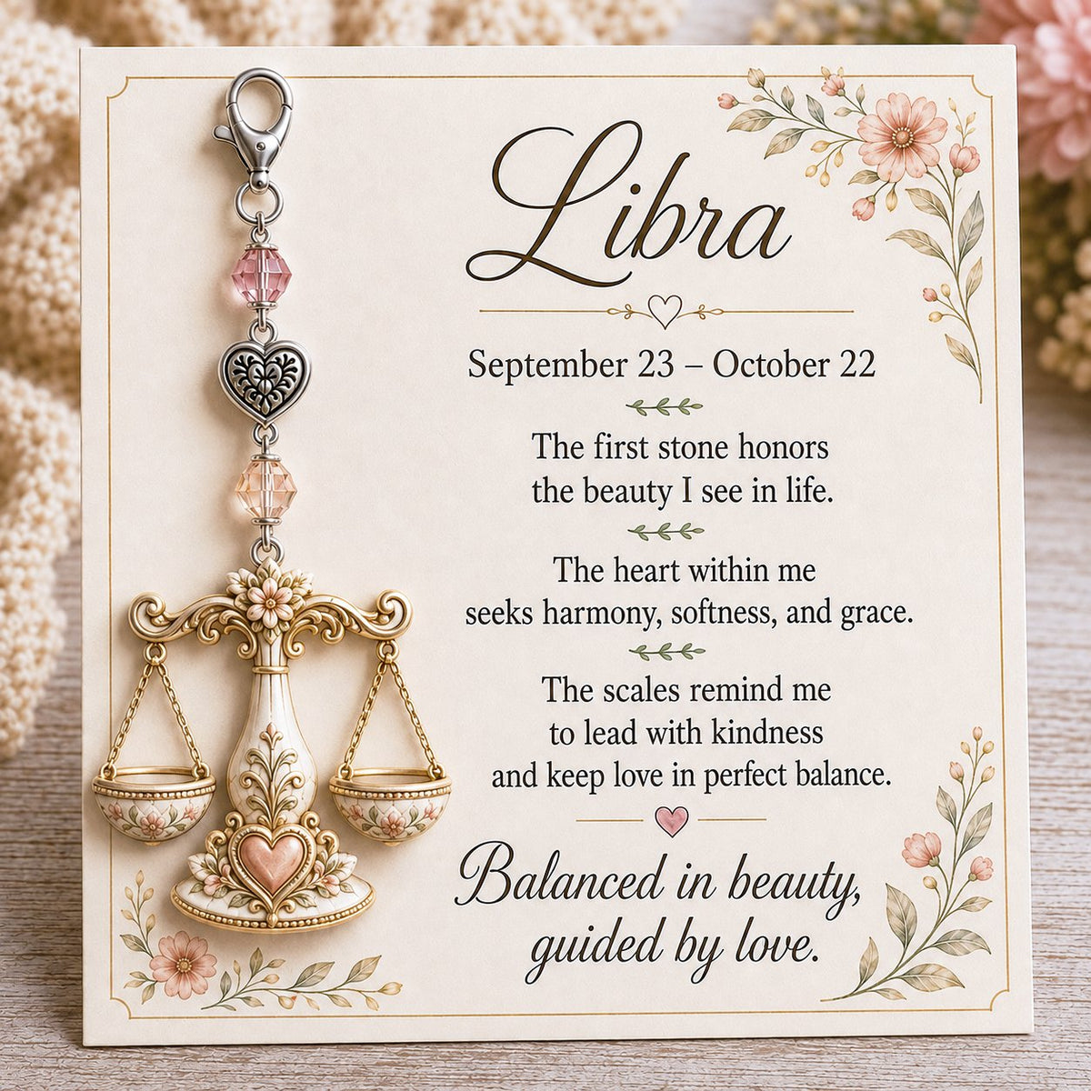 💫12 Zodiac Birthstone Charm Keepsake | Astrology Birthday Gift for Her