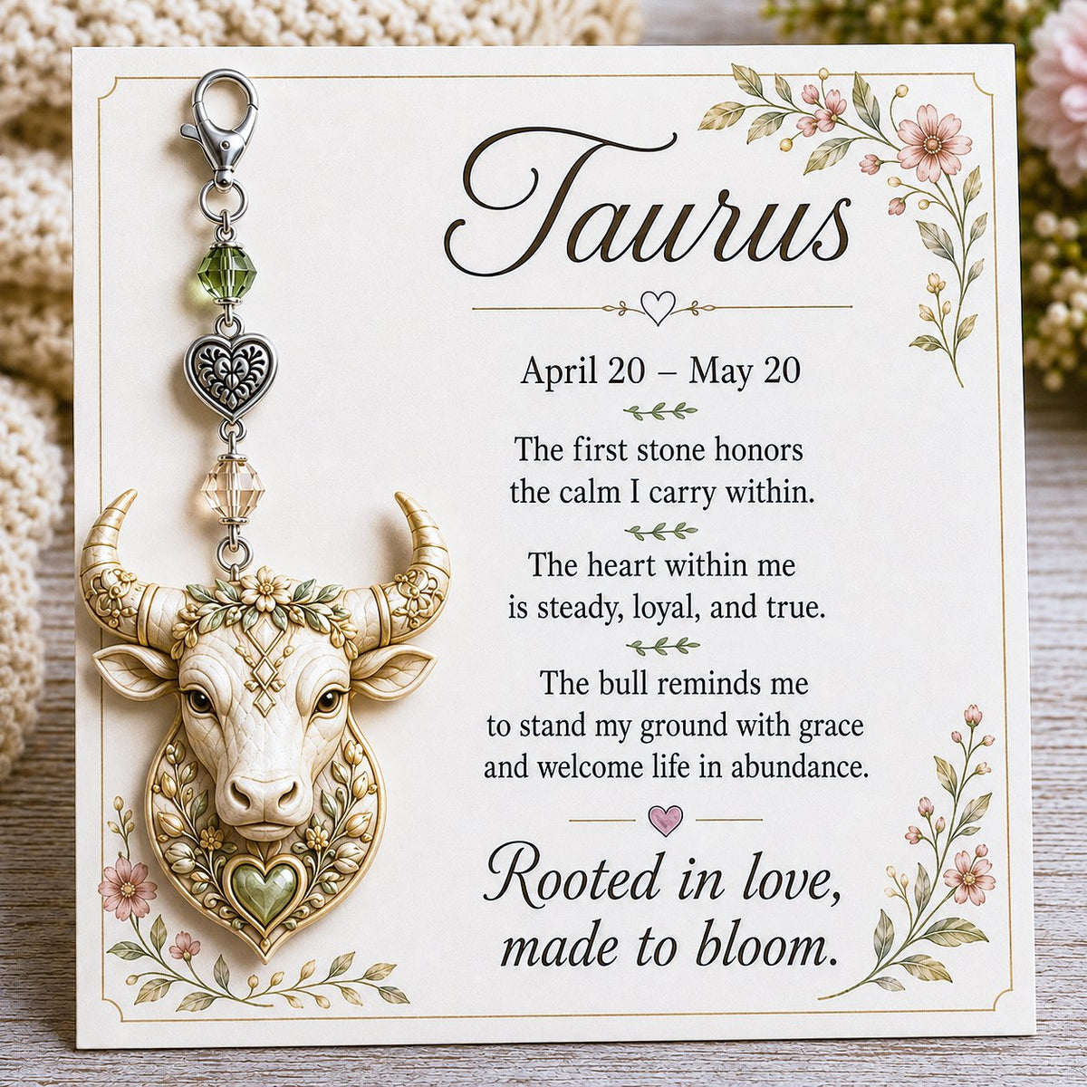💫12 Zodiac Birthstone Charm Keepsake | Astrology Birthday Gift for Her