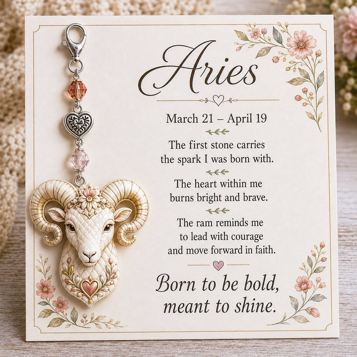 💫12 Zodiac Birthstone Charm Keepsake | Astrology Birthday Gift for Her