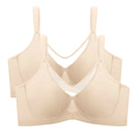 🔥 Today Only: Buy One, Get Two!💐Women's Elegant Sheer Full Coverage Minimizer Bra ✨ Plus Size for Large Busts