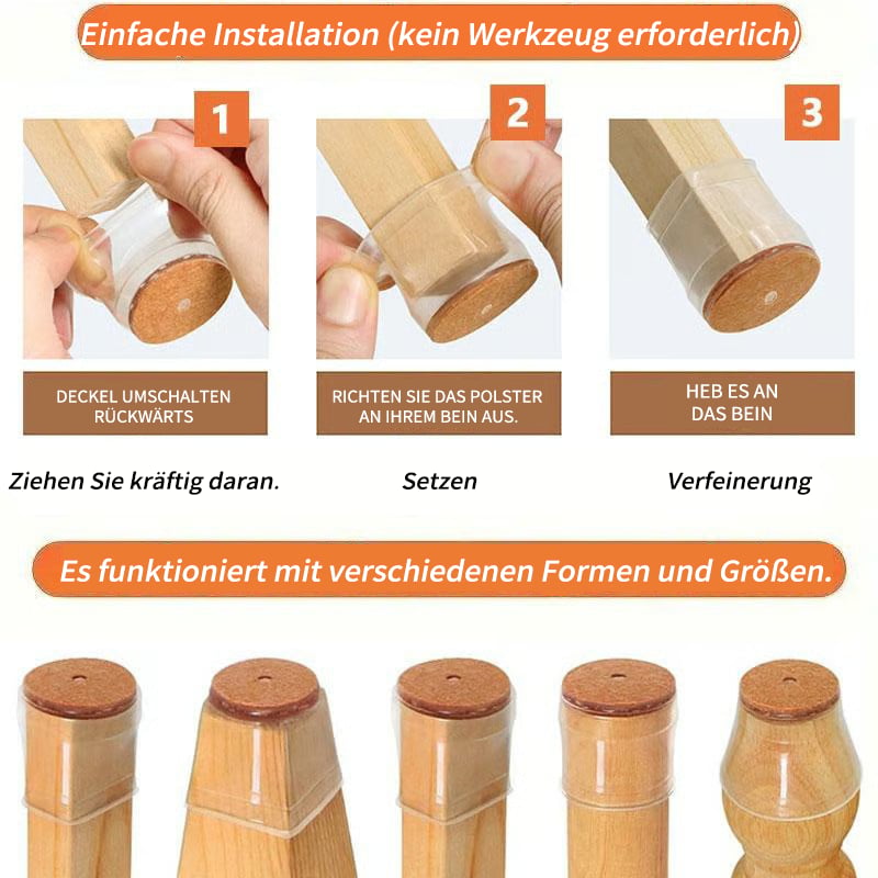 ✨ Universal Rubber Chair Leg Protectors - Suitable for all chair leg shapes