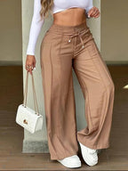 👖💥Women's High-Waisted Straight Leg Trousers – Front seam & elastic back – Versatile, comfortable & perfect for office or casual wear ✨🌸