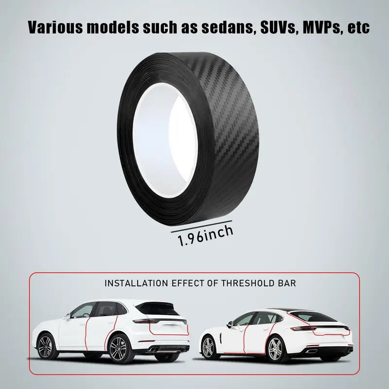Protective film for car doors - scratch-resistant and impact-resistant 3D carbon fiber vinyl film, self-adhesive backing