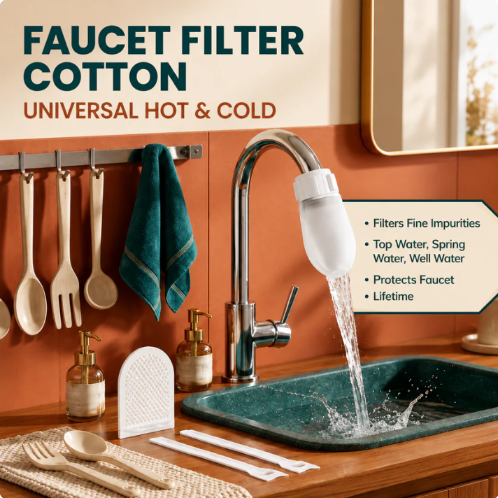 ⏰Anti-Splash Kitchen Faucet Filter for Sediment & Rust Removal