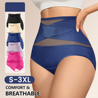 🌸Last Day✨Plus-Size High-Waist Cross Tummy Control Panties