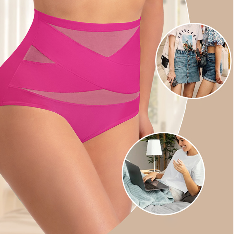 🌸Last Day✨Plus-Size High-Waist Cross Tummy Control Panties