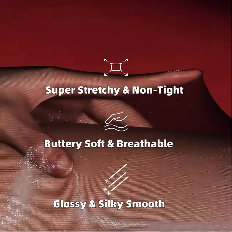 🔥 Transparent High-Waisted Shiny Sheer Tights for Women - Sheer & Comfortable 👑✨