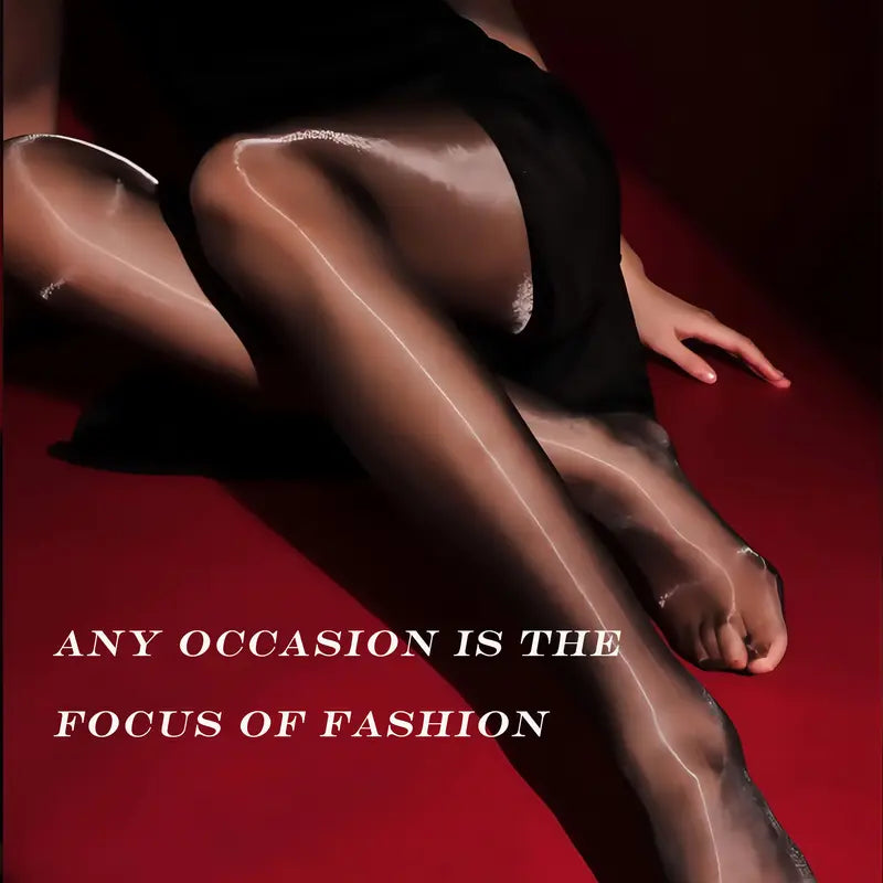 🔥 Transparent High-Waisted Shiny Sheer Tights for Women - Sheer & Comfortable 👑✨