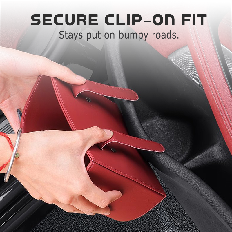 Organize Your Car Instantly! No-Slip Clip-On Leather Cup Holder