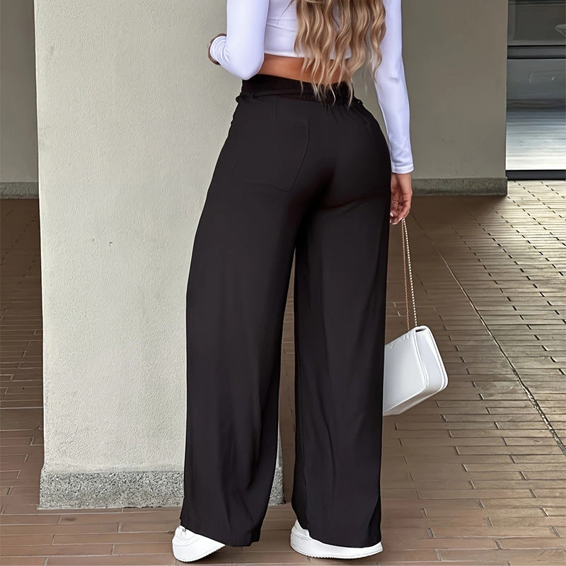 👖💥Women's High-Waisted Straight Leg Trousers – Front seam & elastic back – Versatile, comfortable & perfect for office or casual wear ✨🌸